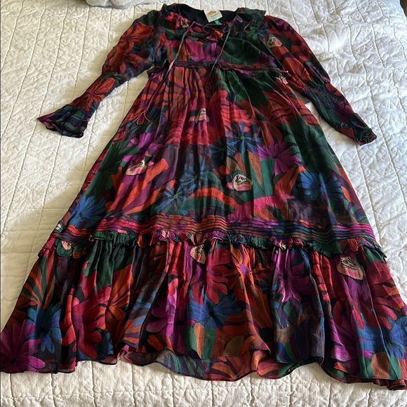 Farm stop Bird Flowers Maxi Dress - Picture 1 of 11